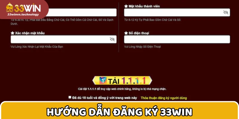 Hướng dẫn đăng ký 33WIN cho tân binh thành công